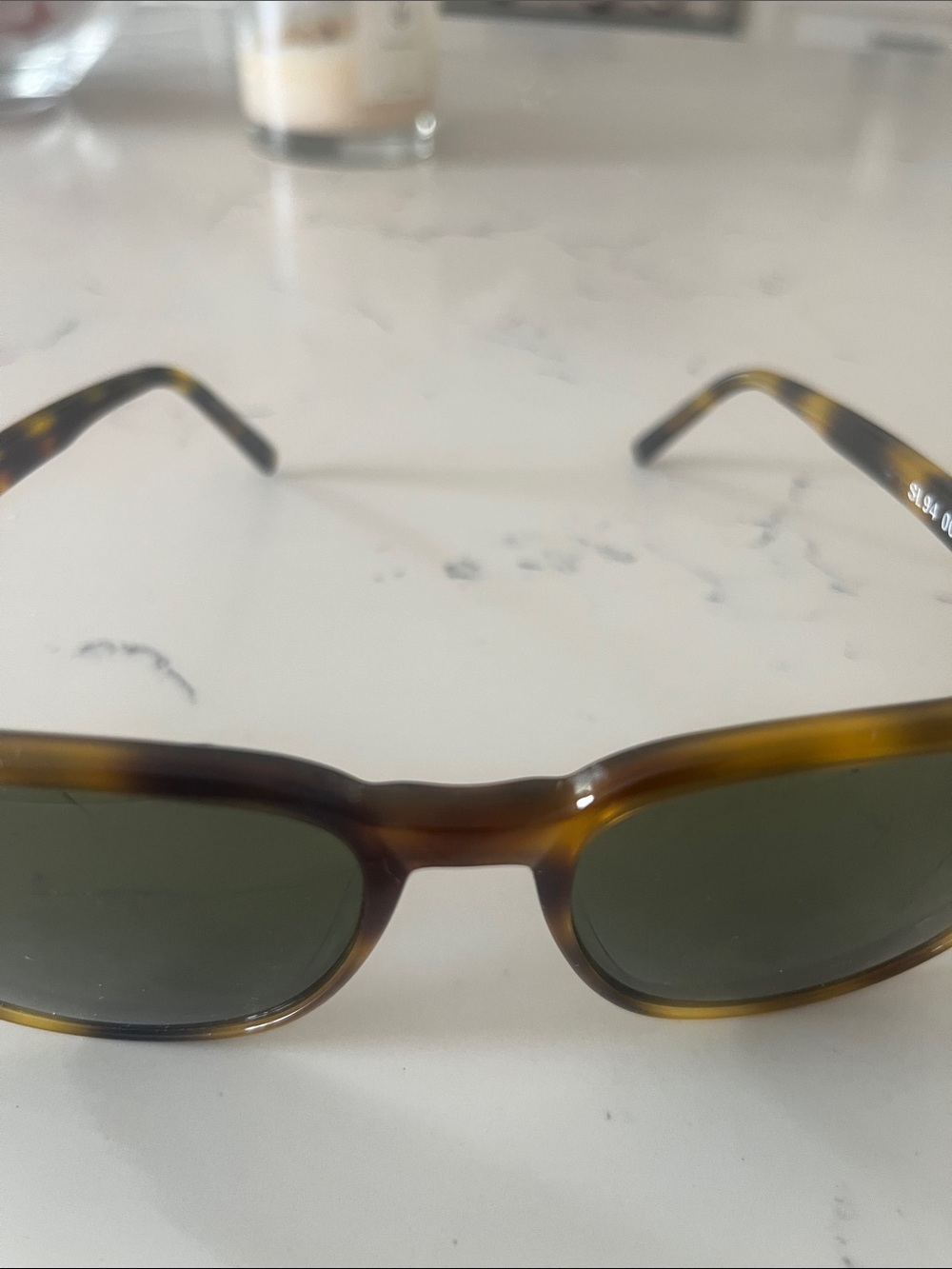 Saint Laurent Women's Tortoiseshell Sunglasses with Green Lenses - Picture 6 of 6